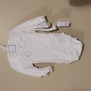 Carter's Little Baby Basics 4 pc Long Sleeve Bodysuit T's, white, 9 Mos